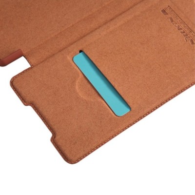 Greznais „Nillkin“ Qin sērijas ādas atvērams brūns Sony Xperia Z3+ Plius maciņš / Vacins.lv