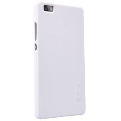 Huawei P8 Lite Nillkin Frosted Shield balts plastmasas apvalks + ekrāna aizsargplēve / Vacins.lv
