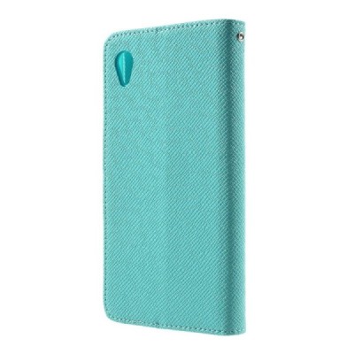 Sony Xperia M4 Aqua MLT atverčiamas šviesiai mėlynas dėklas - knygutė / Priedai.lt