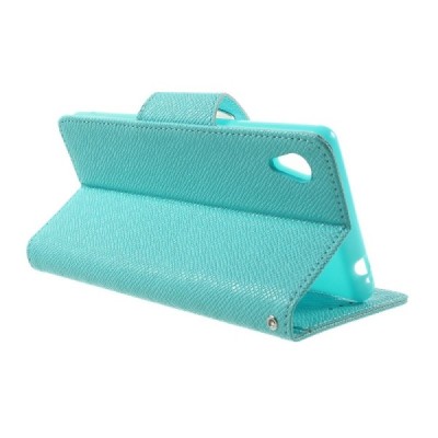 Sony Xperia M4 Aqua MLT atverčiamas šviesiai mėlynas dėklas - knygutė / Priedai.lt