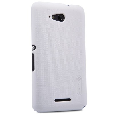 Sony Xperia E4g Nillkin Frosted Shield balts plastmasas apvalks + ekrāna aizsargplēve / Vacins.lv