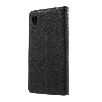 Sony Xperia M4 Aqua MLT atverčiamas juodas dėklas - knygutė / Priedai.lt