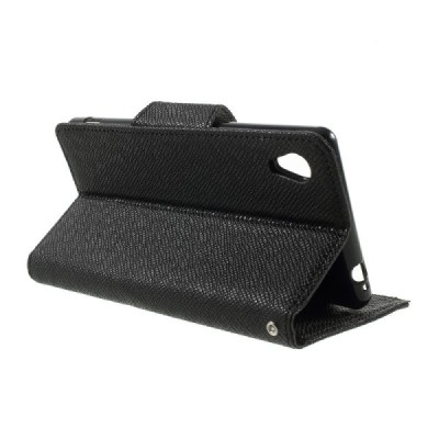 Sony Xperia M4 Aqua MLT atverčiamas juodas dėklas - knygutė / Priedai.lt