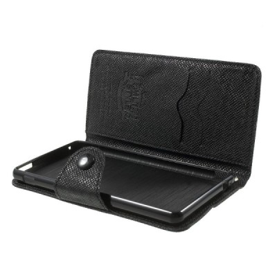 Sony Xperia M4 Aqua MLT atverčiamas juodas dėklas - knygutė / Priedai.lt