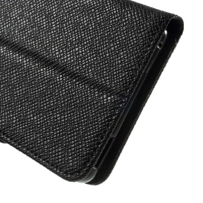 Sony Xperia M4 Aqua MLT atverčiamas juodas dėklas - knygutė / Priedai.lt