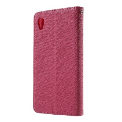 Sony Xperia M4 Aqua MLT atverčiamas tamsiai rožinis dėklas - knygutė / Priedai.lt