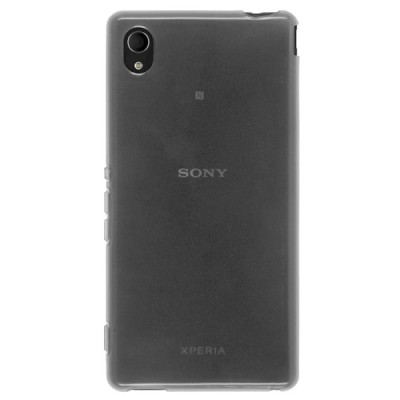 Sony Xperia M4 Aqua dzidrs (caurspīdīgs) cieta silikona TPU pasaulē planākais pelēks apvalks / Vacins.lv