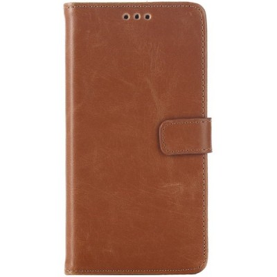 Sony Xperia M4 Aqua atverčiamas šviesiai rudas odinis retro dėklas - piniginė / Priedai.lt