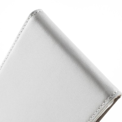 Sony Xperia Z3+ Plius klasikinis vertikaliai atverčiamas baltas odinis dėklas / Priedai.lt