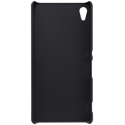 Sony Xperia Z3+ Plius Nillkin Frosted Shield juodas plastikinis dėklas + apsauginė ekrano plėvelė / Priedai.lt