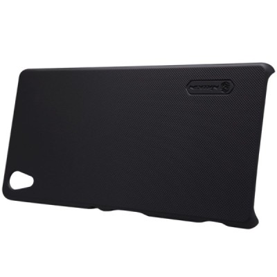 Sony Xperia Z3+ Plius Nillkin Frosted Shield juodas plastikinis dėklas + apsauginė ekrano plėvelė / Priedai.lt