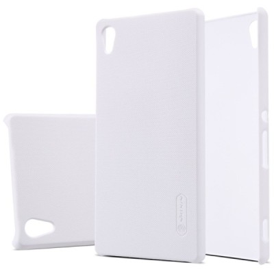Sony Xperia Z3+ Plius Nillkin Frosted Shield baltas plastikinis dėklas + apsauginė ekrano plėvelė / Priedai.lt