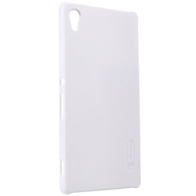 Sony Xperia Z3+ Plius Nillkin Frosted Shield baltas plastikinis dėklas + apsauginė ekrano plėvelė / Priedai.lt
