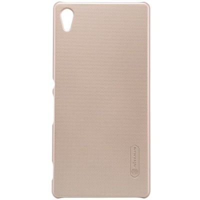 Sony Xperia Z3+ Plius Nillkin Frosted Shield auksinis plastikinis dėklas + apsauginė ekrano plėvelė / Priedai.lt