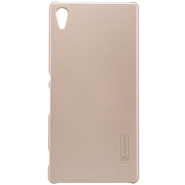 „Nillkin“ Frosted Shield dėklas - auksinis + apsauginė ekrano plėvelė (Xperia Z3+)