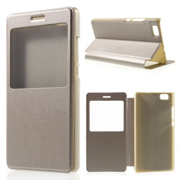 „Smart Window“ atvēramais maciņš - zelta (P8 Lite)