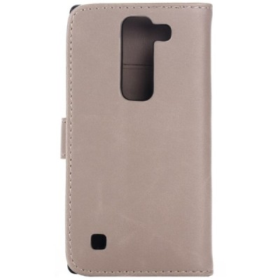 LG Spirit 4G Lte atvēramais ādas smilšains retro maciņš (maks) / Vacins.lv