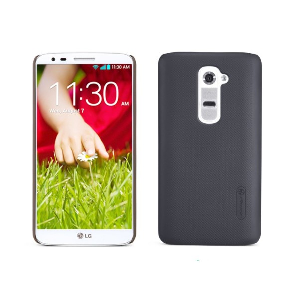 „Nillkin“ Super Frosted futrālis - melns + ekrāna aizsargplēve (G2)