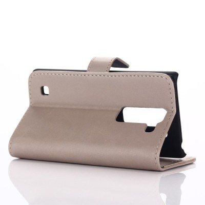 LG Spirit 4G Lte atvēramais ādas smilšains retro maciņš (maks) / Vacins.lv