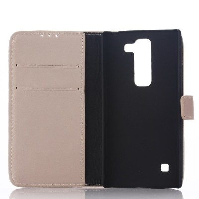 LG Spirit 4G Lte atvēramais ādas smilšains retro maciņš (maks) / Vacins.lv