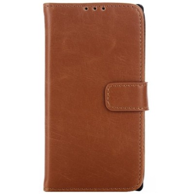 LG Spirit 4G Lte atvēramais ādas gaiši brūns retro maciņš (maks) / Vacins.lv