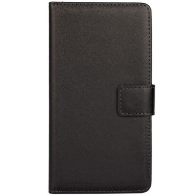 Huawei P8 Lite atverčiamas juodas odinis dėklas - piniginė | Priedai.lt