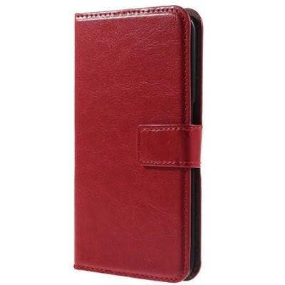 Huawei P8 Lite atvēramais ādas sarkans maciņš (maks) / Vacins.lv