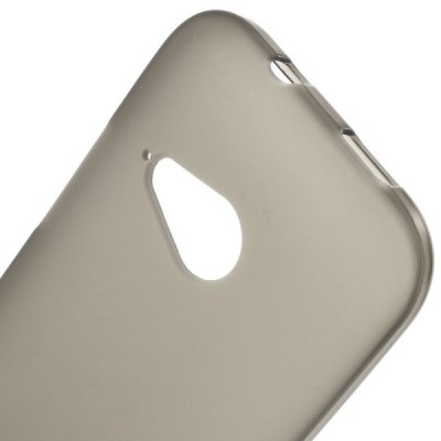 HTC One mini 2 (M8 mini) kieto silikono TPU pilkas (matinis) dėklas - nugarėlė / Priedai.lt