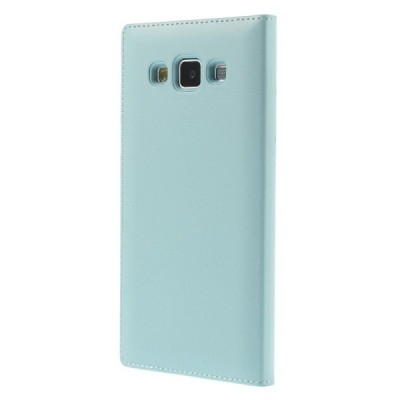 Samsung Galaxy A5 gaiši zils atvēramais Smart Window ādas maciņš / Vacins.lv
