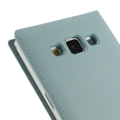 Samsung Galaxy A5 gaiši zils atvēramais Smart Window ādas maciņš / Vacins.lv