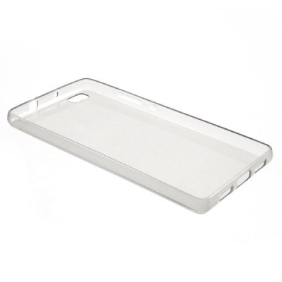 Huawei P8 Lite skaidrus (permatomas) kieto silikono TPU ploniausias pasaulyje pilkas dėklas / Priedai.lt