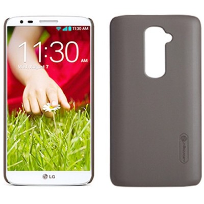 LG G2 Nillkin Frosted Shield brūns plastmasas futrālis + ekrāna aizsargplēve / Vacins.lv