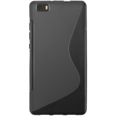 Huawei P8 Lite cieta silikona (TPU) melns apvalks / vacins.lv