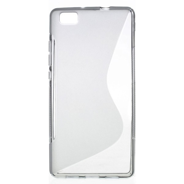 Cieta silikona (TPU) apvalks - dzidrs, pelēks (P8 Lite)