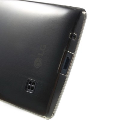 LG Spirit 4G LTE dzidrs (caurspīdīgs) cieta silikona TPU pasaulē planākais pelēks apvalks / Vacins.lv