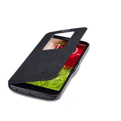 LG G2 „Nillkin“ Fresh atvēramais melns futrālis / Vacins.lv