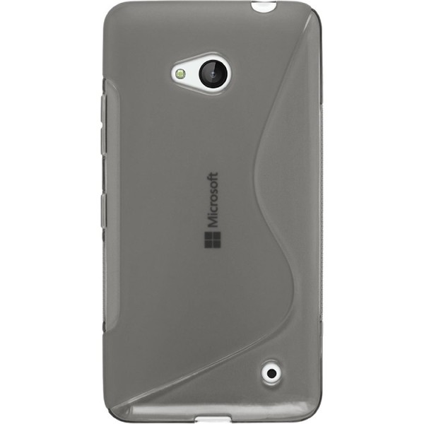 Cieta silikona (TPU) apvalks - dzidrs, pelēks (Lumia 640)