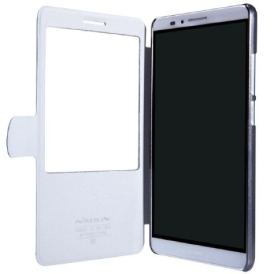 Ascend Mate 7 juodas odinis atverčiamas Nillkin Fresh dėklas / Priedai.lt