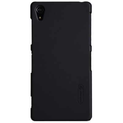 Nillkin Frosted Shield Sony Xperia Z2 juodas plastikinis dėklas + apsauginė ekrano plėvelė / Priedai.lt
