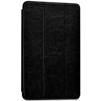 Prabangus „HOCO“ Retro Crystal serijos odinis atverčiamas juodas Samsung Galaxy Tab A 9.7 (T555, T550) dėklas / Priedai.lt