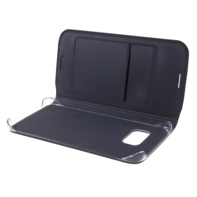 Samsung Galaxy S6 Edge mėlynas odinis atverčiamas Smart Wallet dėklas - piniginė / Priedai.lt