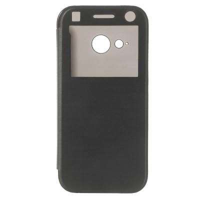 HTC One (M8) mini 2 View Window atverčiamas juodas dėklas / Priedai.lt