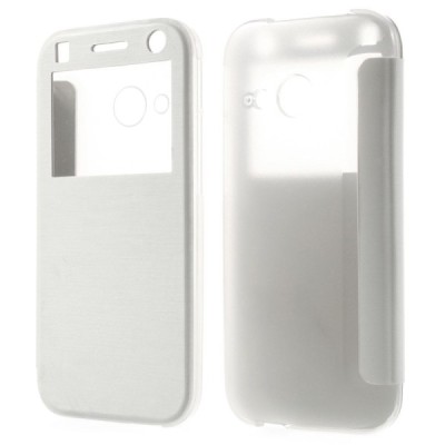 HTC One (M8) mini 2 View Window atverčiamas baltas dėklas / Priedai.lt