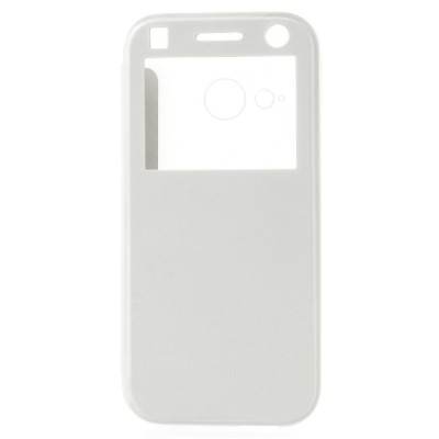 HTC One (M8) mini 2 View Window atverčiamas baltas dėklas / Priedai.lt