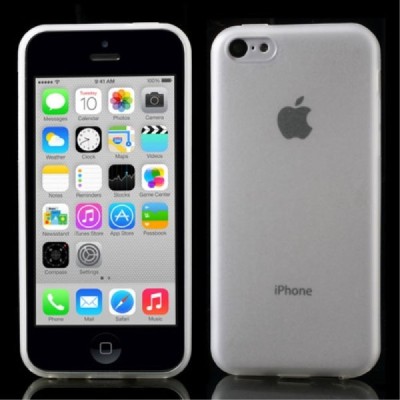 Apple iPhone 5C skaidrus (matinis) kieto silikono TPU ploniausias pasaulyje dėklas / Priedai.lt