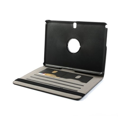 Samsung Galaxy Note 10.1 2014 P600 (P605) melns atvēramais 360° futrālis - maciņš, grozās 360° grādu apjomā / Vacins.lv