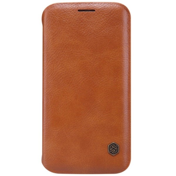 „Nillkin“ Qin atverčiamas dėklas - rudas (Galaxy S6 Edge)