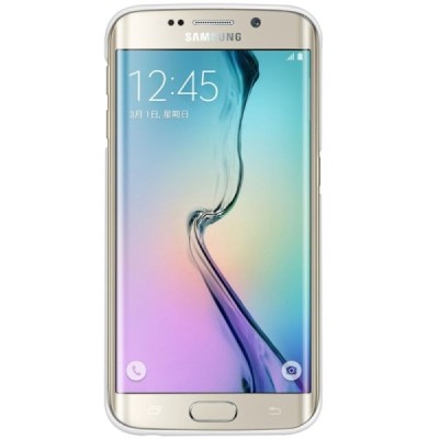 Samsung Galaxy S6 Edge (G925) Nillkin Frosted Shield baltas plastikinis dėklas + apsauginė ekrano plėvelė / Priedai.lt