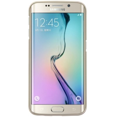 Samsung Galaxy S6 Edge (G925) Nillkin Frosted Shield zelta plastmasas apvalks + ekrāna aizsargplēve / Vacins.lv