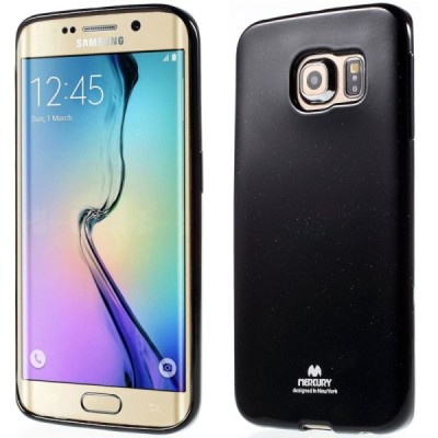 Samsung Galaxy S6 Edge (G925) Mercury juodas kieto silikono tpu dėklas - nugarėlė / Priedai.lt
